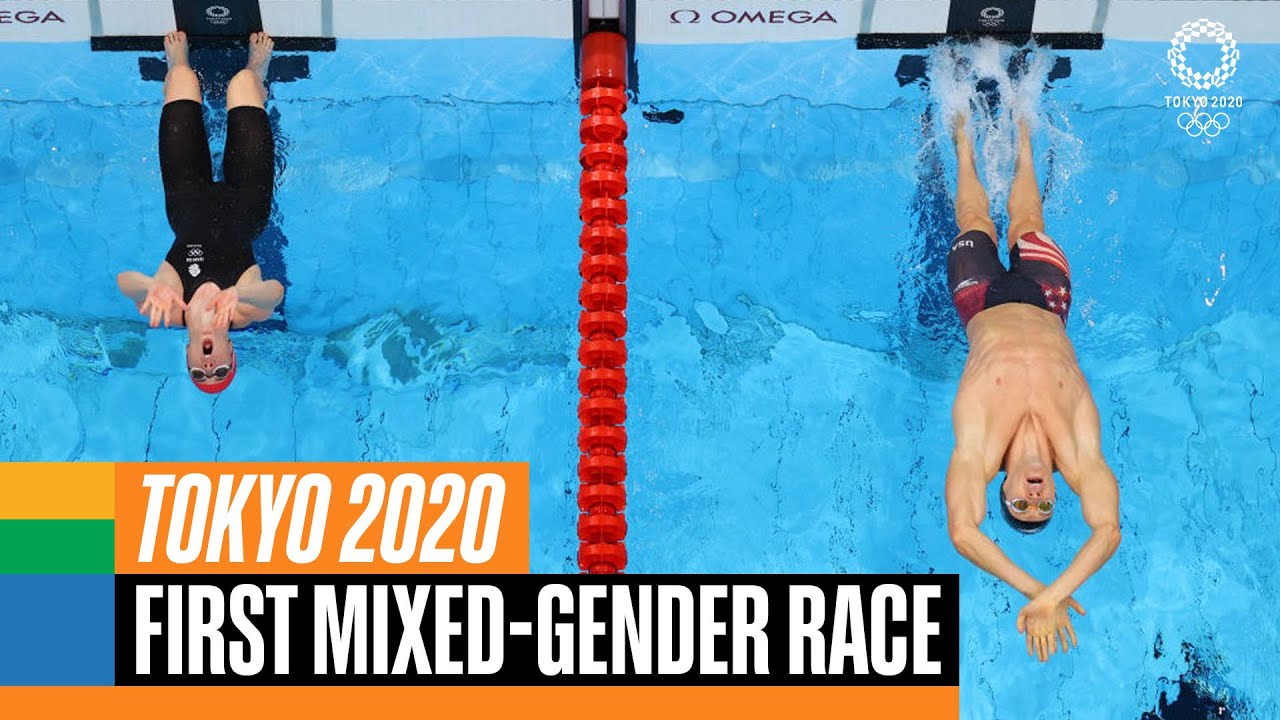 Historical! First Swimming Mixed-Gender Race at the Olympics | Tokyo 2020 Replays