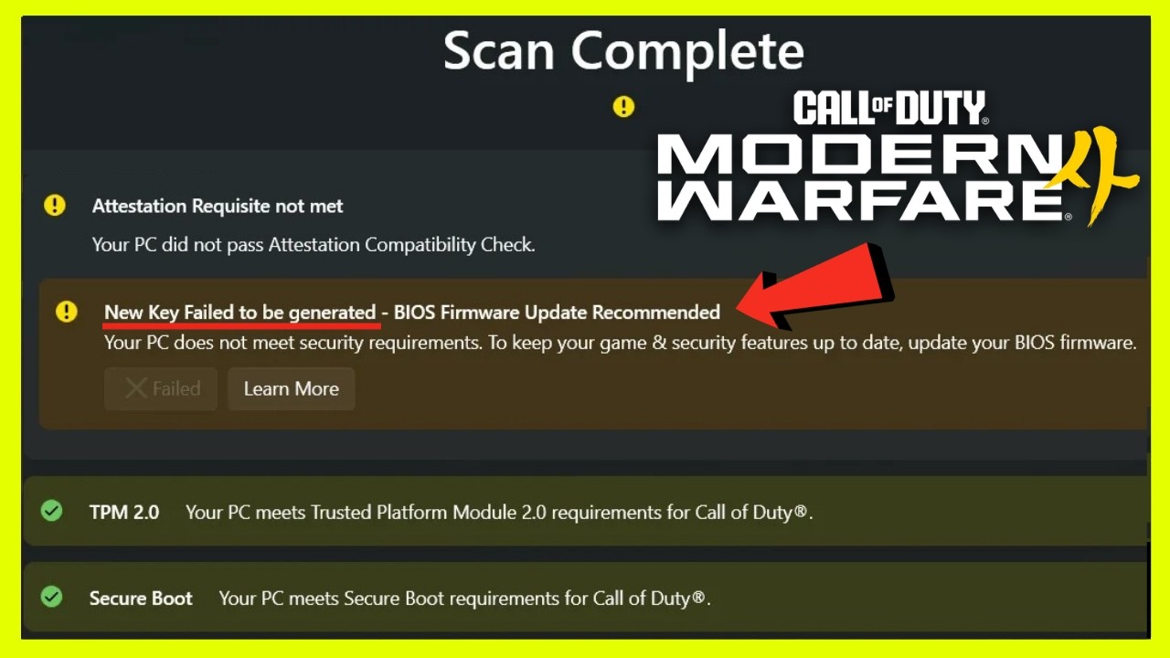 Как исправить ошибку &laquo;New key failed to be generated&raquo; в COD MW4