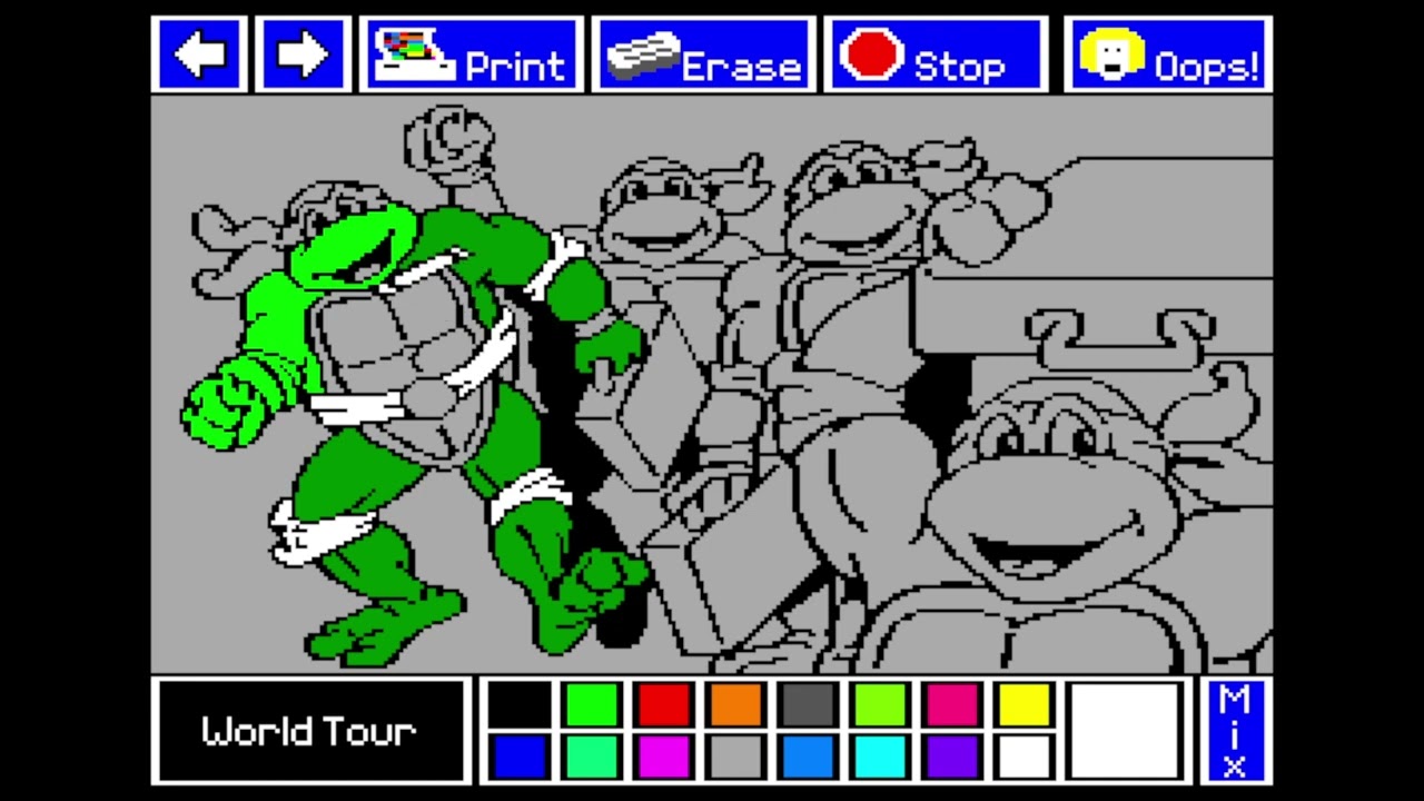 Electric Crayon Deluxe: Teenage Mutant Hero Turtles: World Tour | gameplay