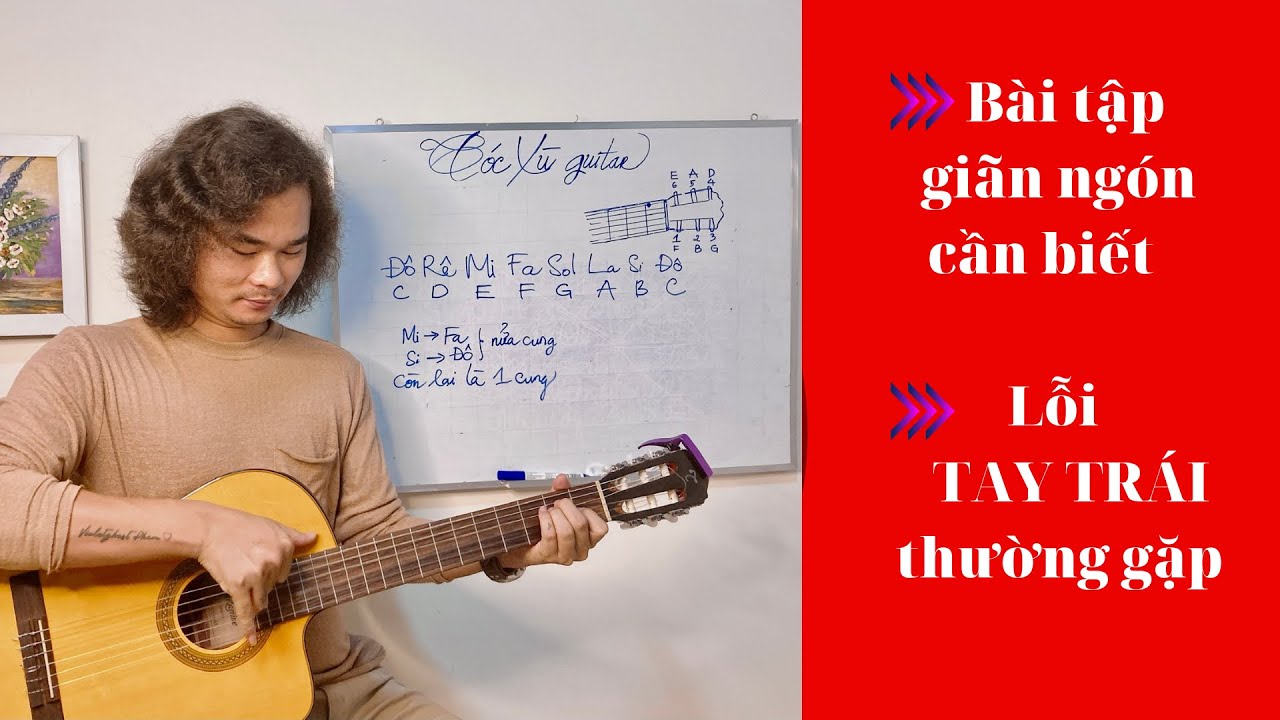 Hướng dẫn guitar từ A đến Z: Bài 2.    Luyện TAY TRÁI không tịt nốt, chắc nhịp