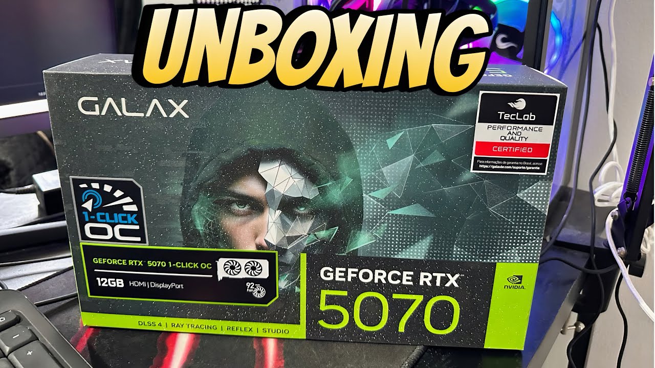 Unboxing RTX 5070 - GALAX - Agora Jogando com qualidade no PC igual ao PS5 PRO! 