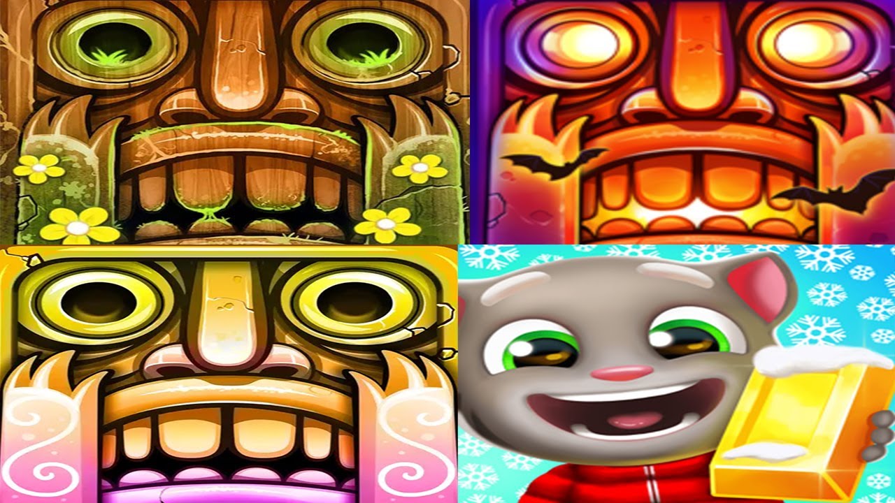 Temple Run 2 SPOOKY RIDGE VS HOLI FESTIVAL VS LOST JUNGLE LANTERN FESTIVAL VS TALKING TOM GOLD RUN