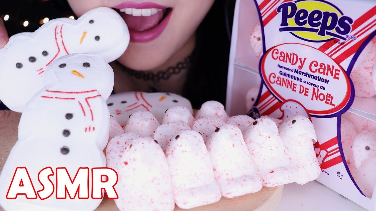ASMR PEEPS MARSHMALLOW 咀嚼音 | 마쉬멜로우 먹방 |  マシュマロを食べる |  吃棉花糖 No Talking Eating Sounds | Abbey ASMR