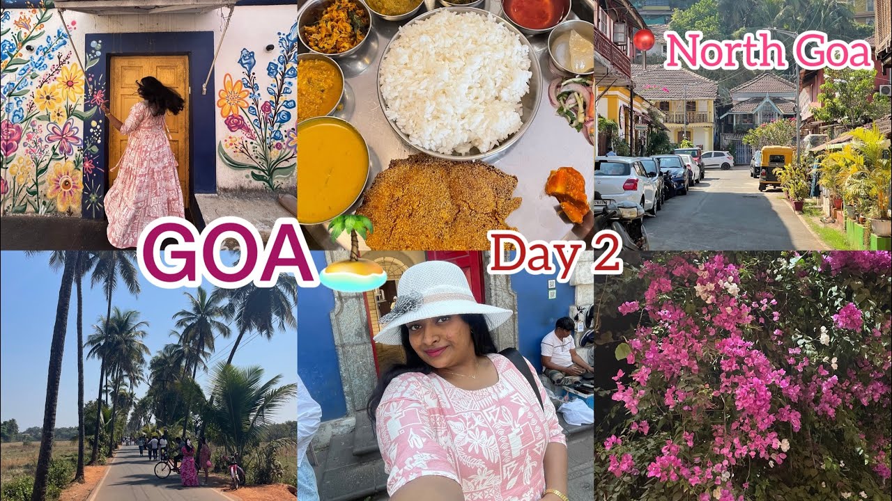 GOA Day 2 | North Goa | Fontainhas | Parra Road | Church | Fish Thali | Punjim Market | 
