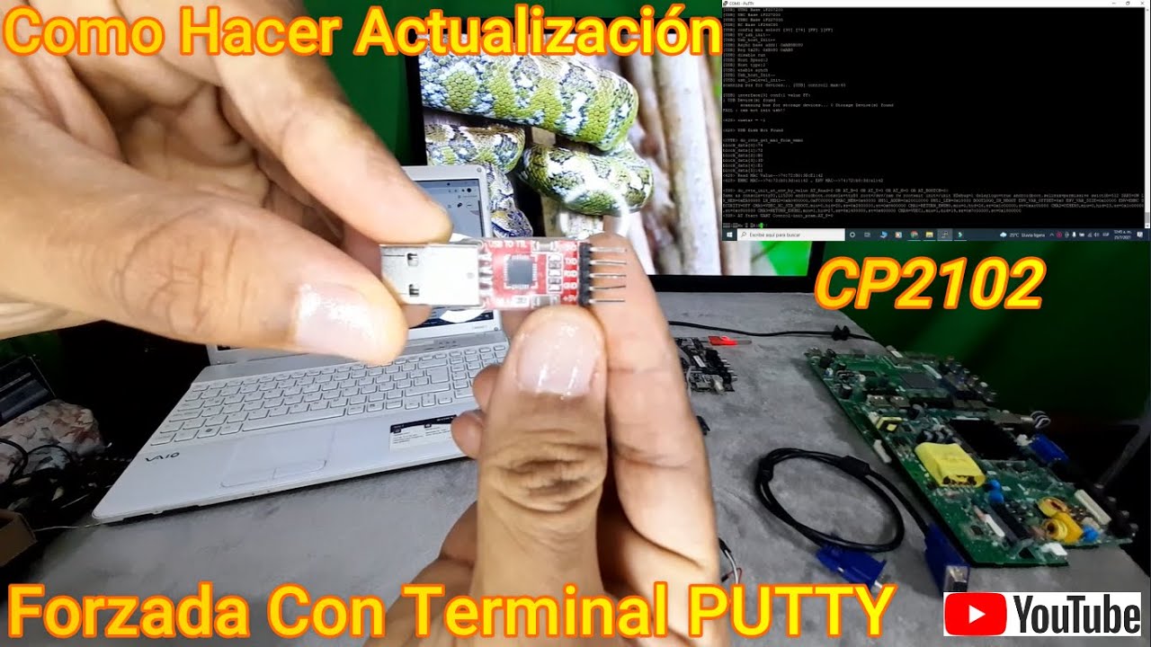 👉CP2102 TTL a USB Como Hacer Actualización Forzada en M.board China RCA en Consola PUTTY Paso a Paso