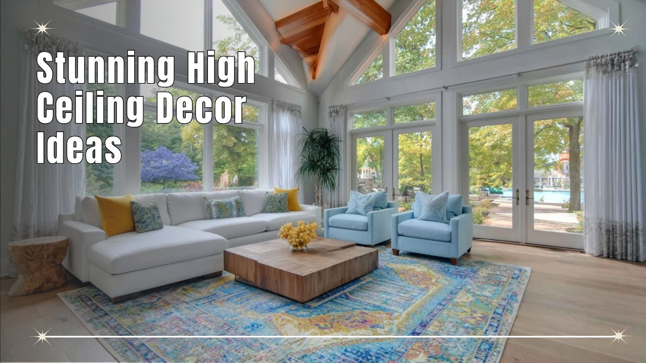 Cozy Up Your Living Room 🎨 Stunning High Ceiling Decor Ideas