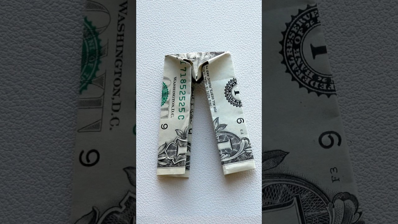 Fold money pants with only one dollar bill #dollarorigami #moneyorigami #moneygift