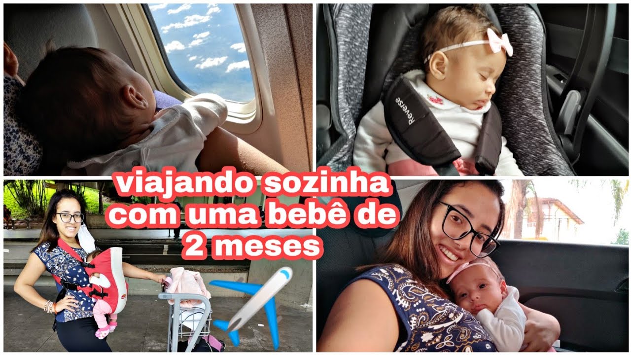 VIAJANDO DE AVIÃO COM UMA BEBÊ DE 2 MESES (SOZINHA) - Vlog da viajem
