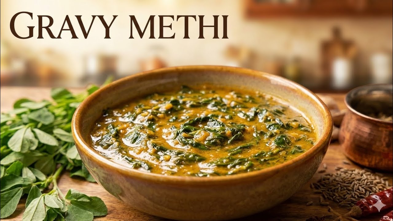 Methi Gravy Recipe 🌿 | Restaurant Style Methi Curry | Fenugreek Gravy | Easy Lunch-Dinner Sabzi 