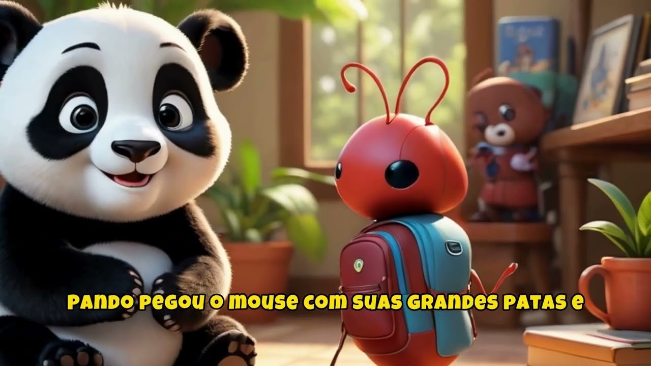 Panda e Nina Aprendendo Inform&aacute;tica