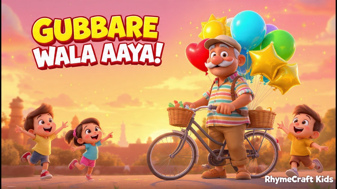 Gubbare Wala Aaya 🎈 | Fun Hindi Kids Rhyme with Moral | RhymeCraft Kids #RhymeCraftKids #GubbareWala