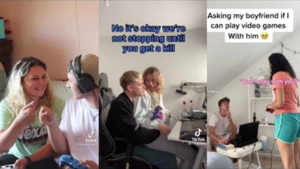 Asking My Boyfriend If I Can Play Video Games With Him & See His Reaction Tiktok Compilation