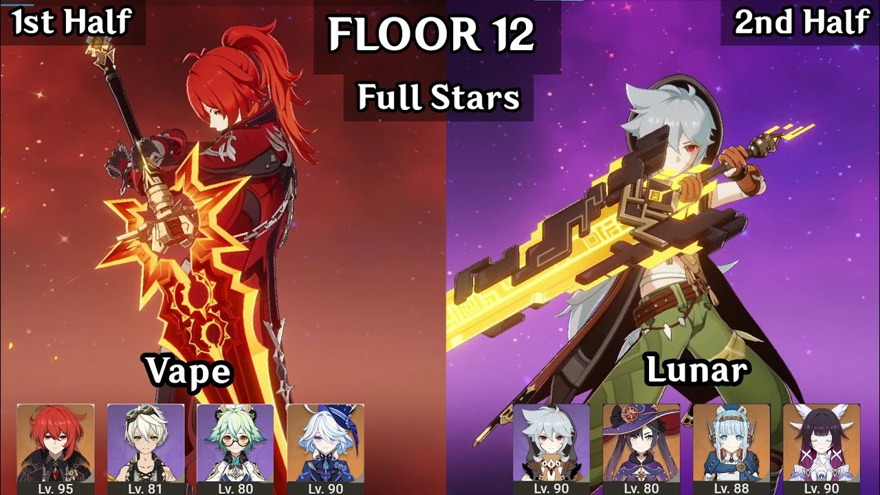 Diluc Vape + Razor Taser | 6.3/6.4 Spiral Abyss Floor 12 9 Stars | Genshin Impact
