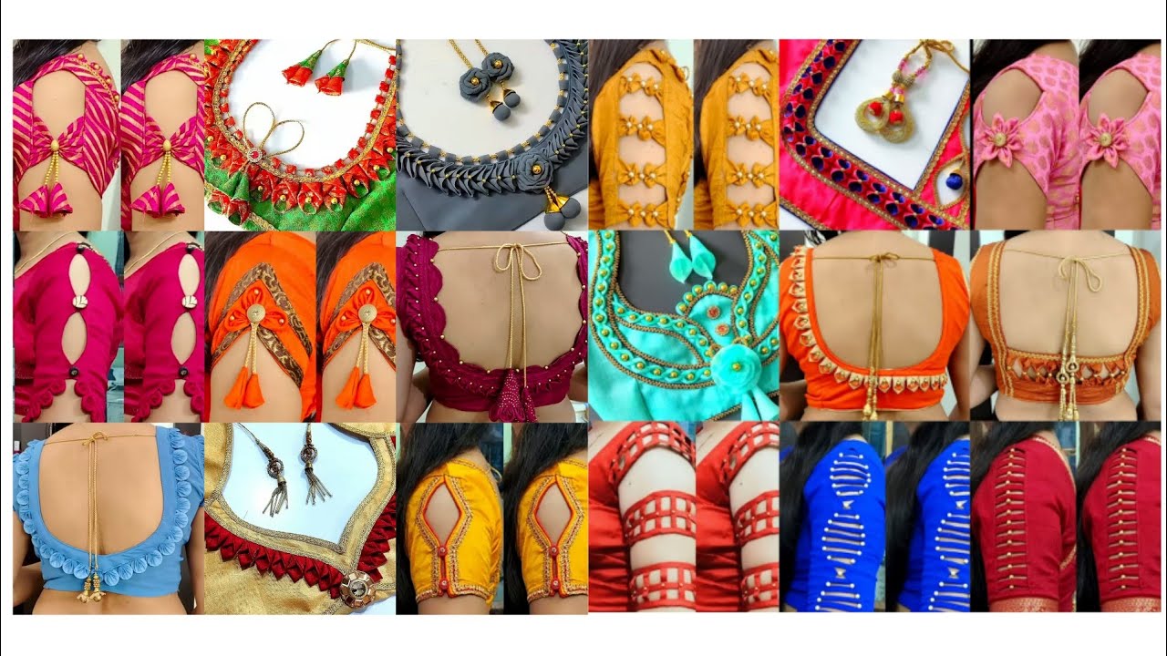 latest blouse design/blouse sleeves design/blouse back neck design