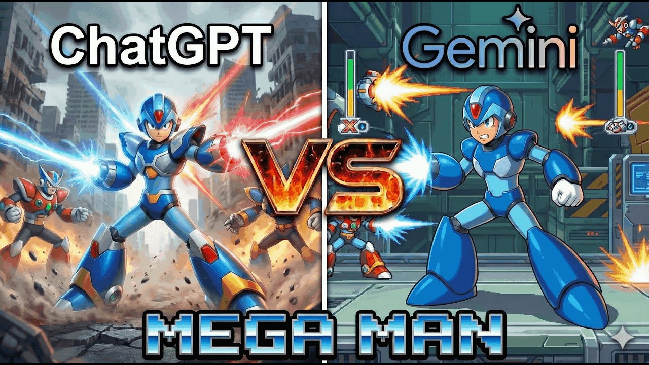 Chat GPT đấu với Gemini trong thử thách tạo ra Mega Man.