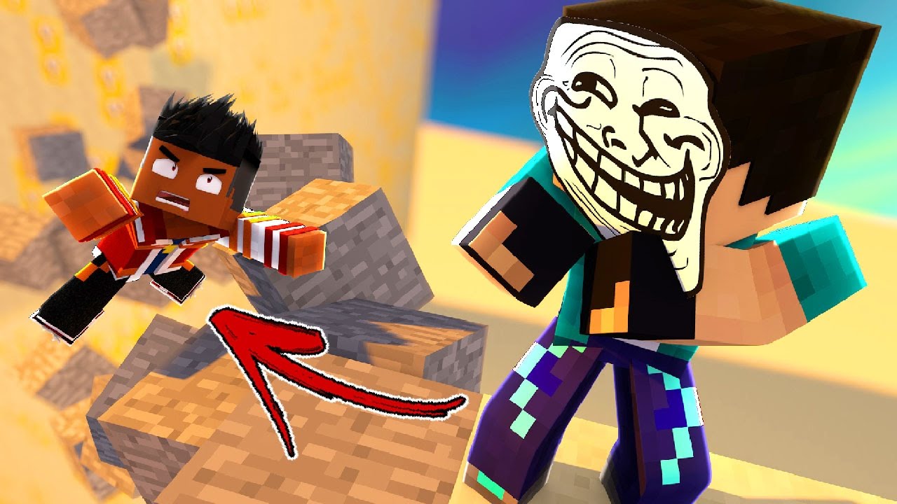 CUBÃO LUCKY BLOCK : TROLL DO CHÃO DE PEDRA FAKE !! (MINECRAFT TROLL)