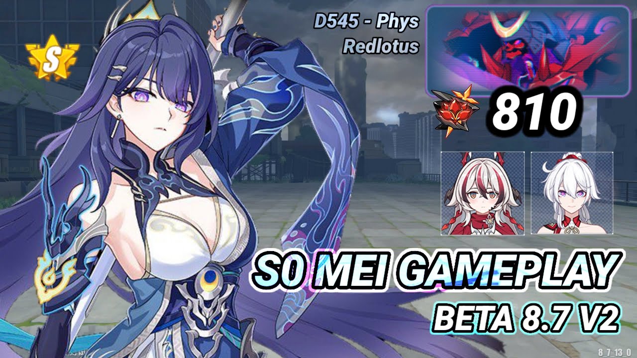 XENTINEL MEI GAMEPLAY | Jizou (Phys- D545) 810 Pts | Honkai Impact 3rd - BETA 8.7 V2