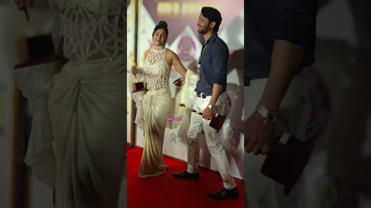 Hina Khan and  shaheer shaikh got awards at lions Gold Awards 2023 #hinakhan #
