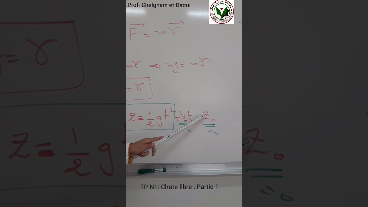TP physique I - Chute libre ,Partie 1