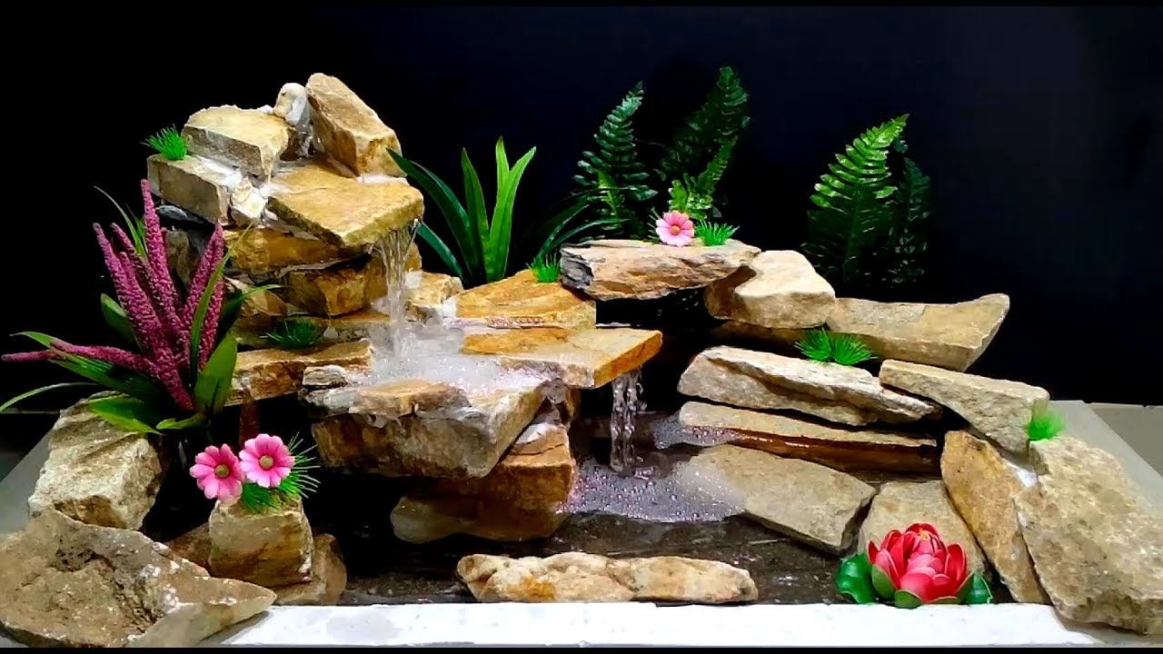 How to make Fountain Waterfall used Stones
