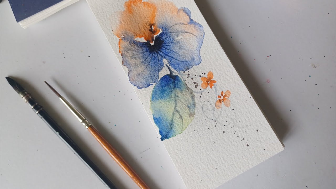 Colorful Abstract Watercolor Flower Bookmark Challenge! Watch Day 6 Tutorial