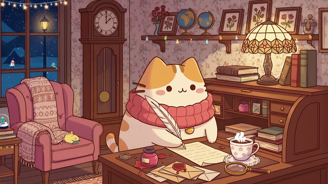 Mochi Cat's Winter Retreat 🌨️ Lofi Beats for Studying & Relaxation ☕ Chill Lofi for Cozy Vibes