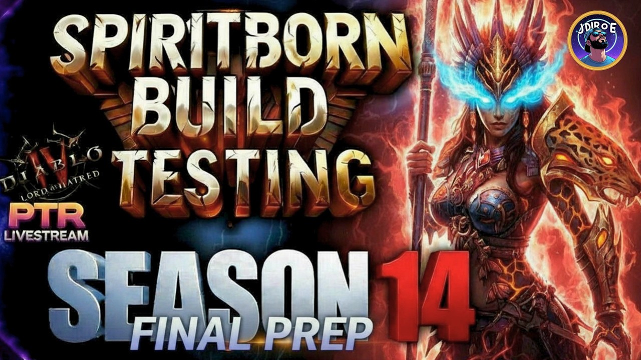 🔥Diablo 4 Season 14 PTR LIVE | SPIRITBORN BUILD Testing FINAL PREP🔥VERTICAL