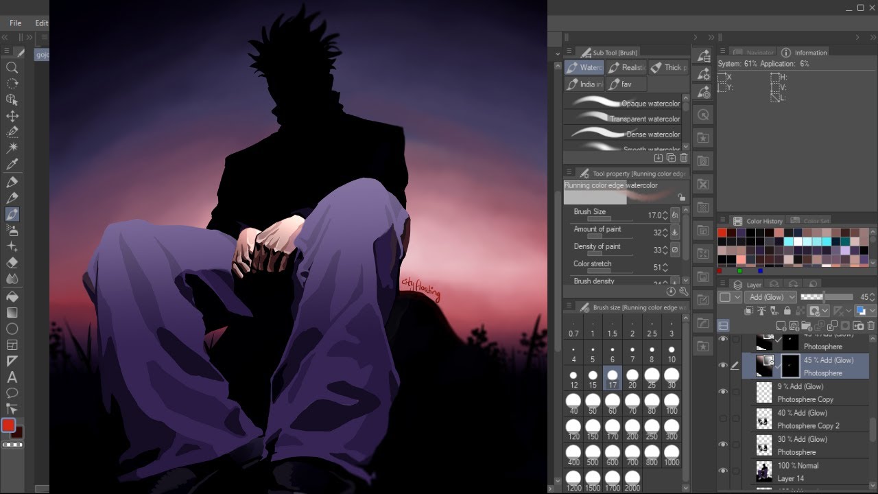 Gojo Satoru Speedpaint / Clip Studio Paint Timelapse | Jujutsu Kaisen
