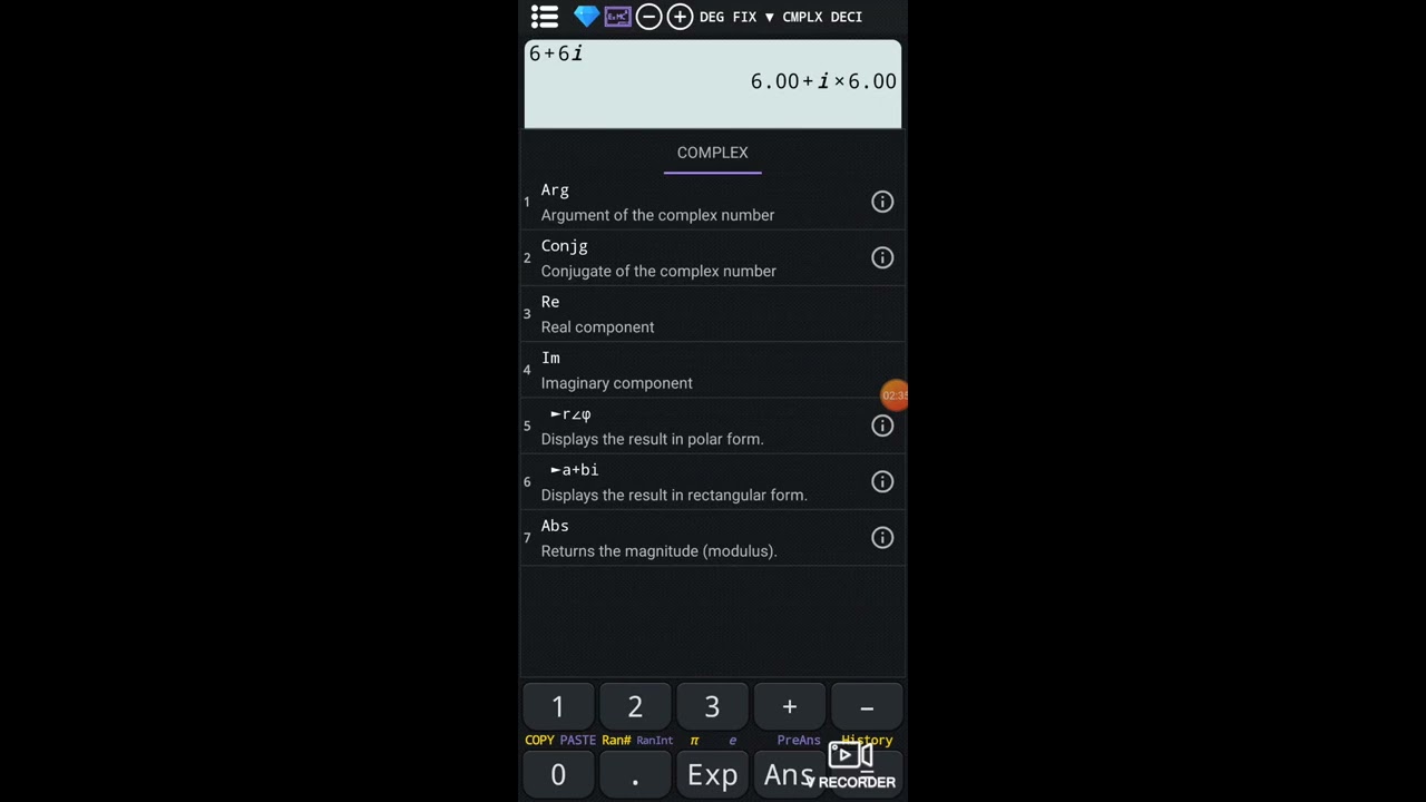 Casio FX-991ES PLUS  -  Liczby zespolone, postać algebraiczna, postać wykładnicza