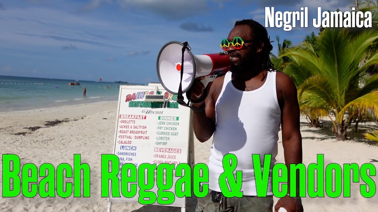 Beach Reggae and Vendors - Negril Jamaica