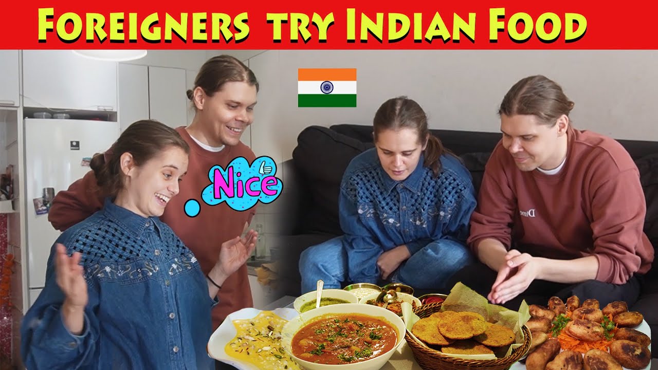Foreigners try Indian Food || बेड़मी पूरी /आलू की सब्ज़ी / खीर / गोलगप्पे / | Indian Food Reaction |