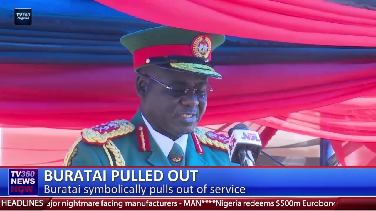 Lieutenant General Tukur Buratai symbolically pulls out of service