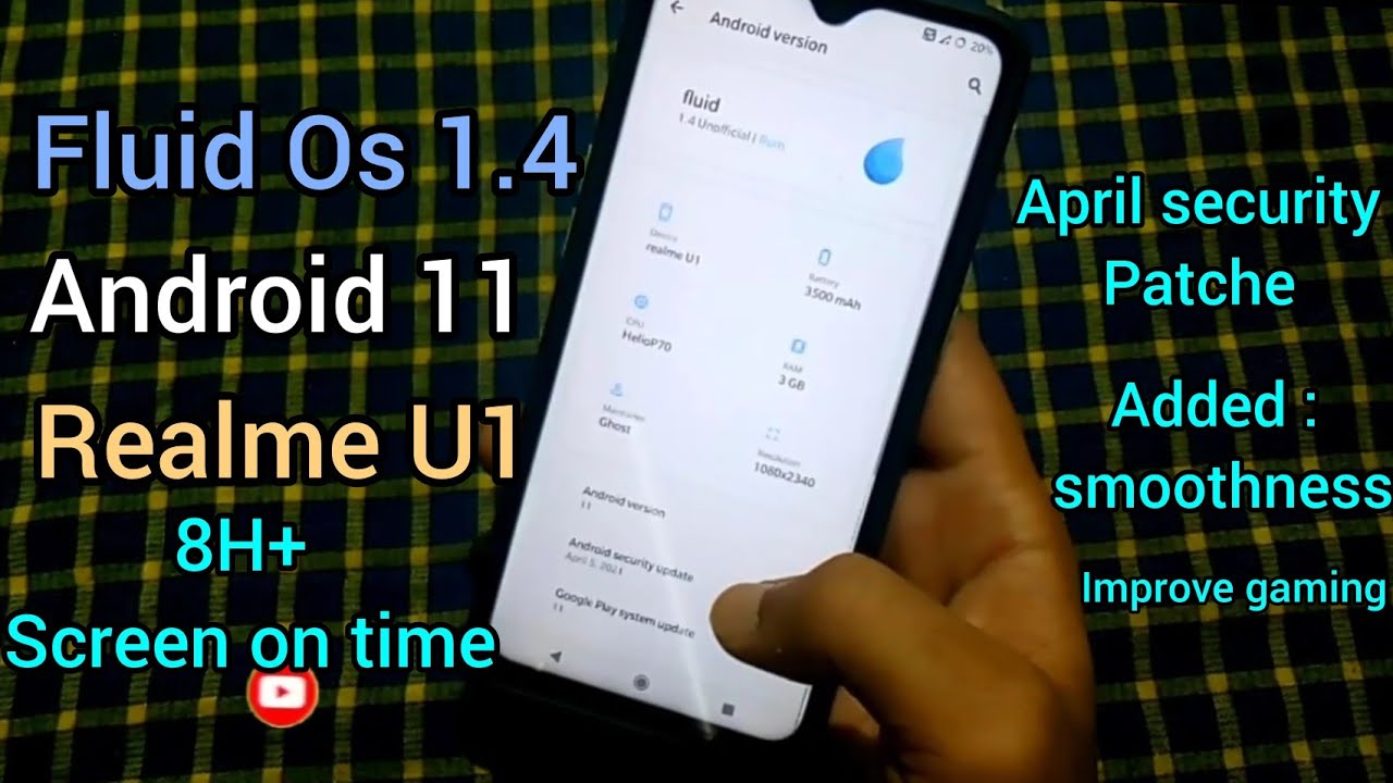 Fluid Os 1.4 custom ROM for Realme U1 | smoothest and best for battery backup |