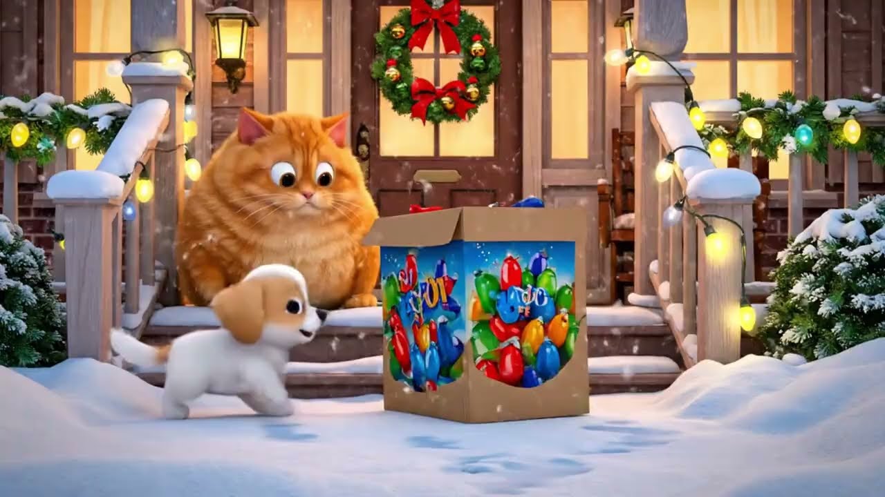 BigCat and Little Puppy Decorate the Christmas Tree 🎄✨