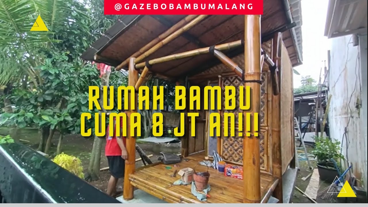 Proses Pemasangan Rumah Bambu Minimalis Unik Dari Awal Sampai Jadi