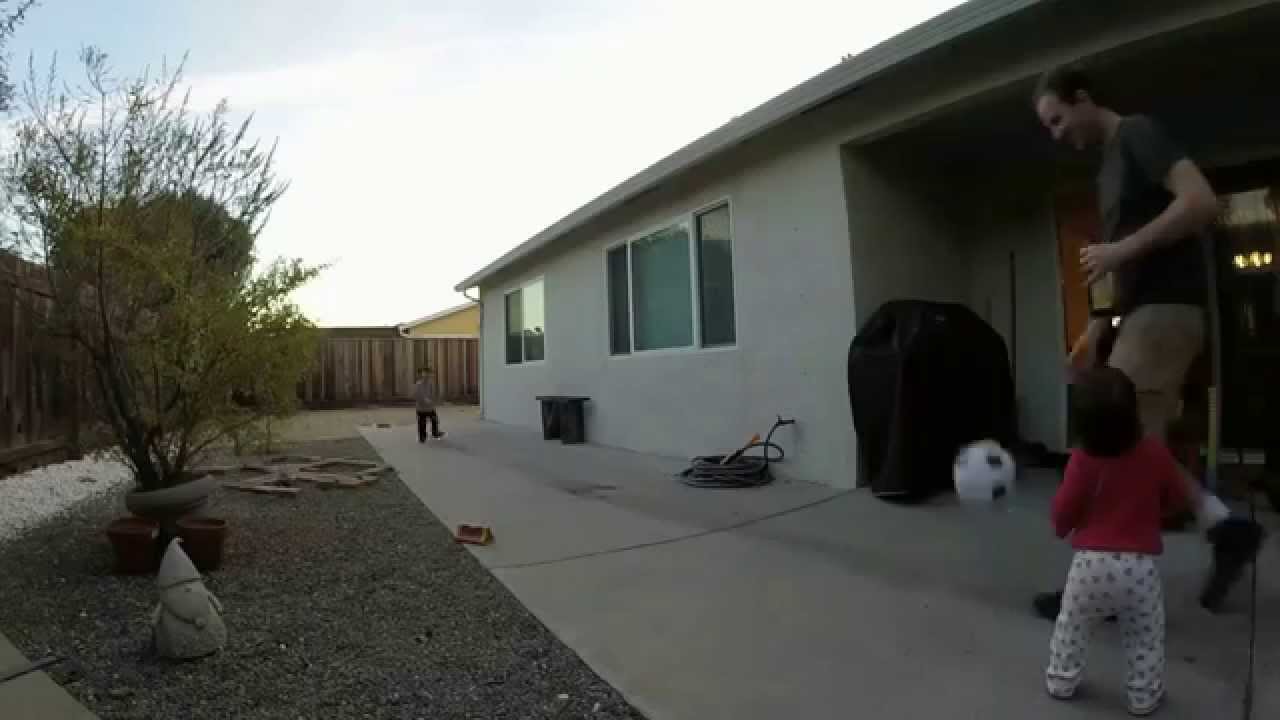 Practicing Soccer with my Son