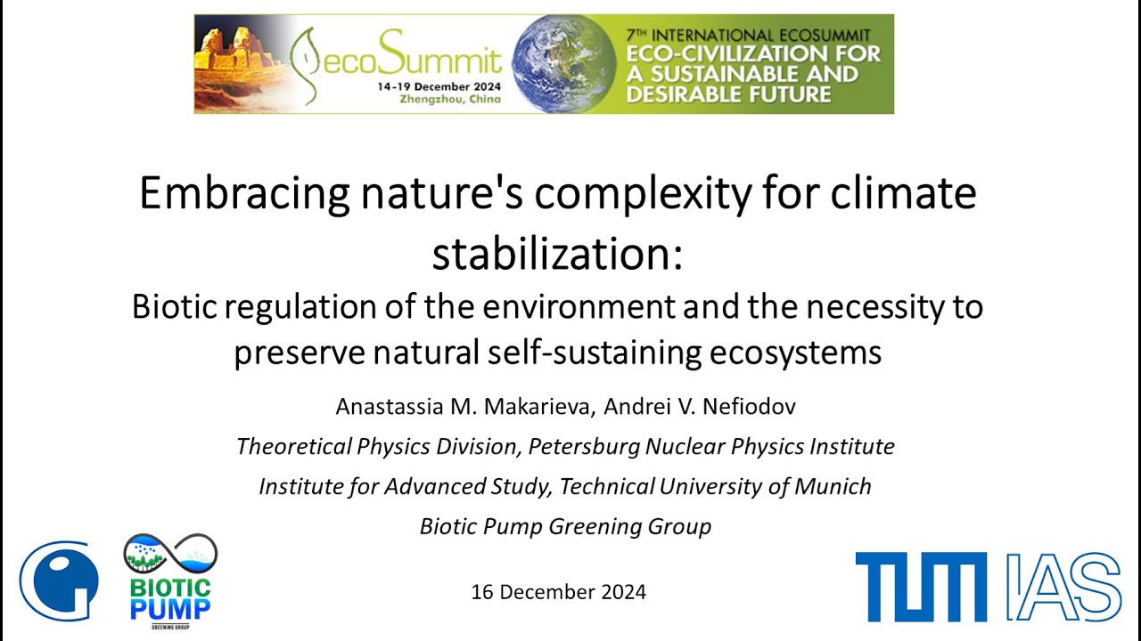 Plenary lecture at the Ecosummit 2024 in Zhengzhou, China