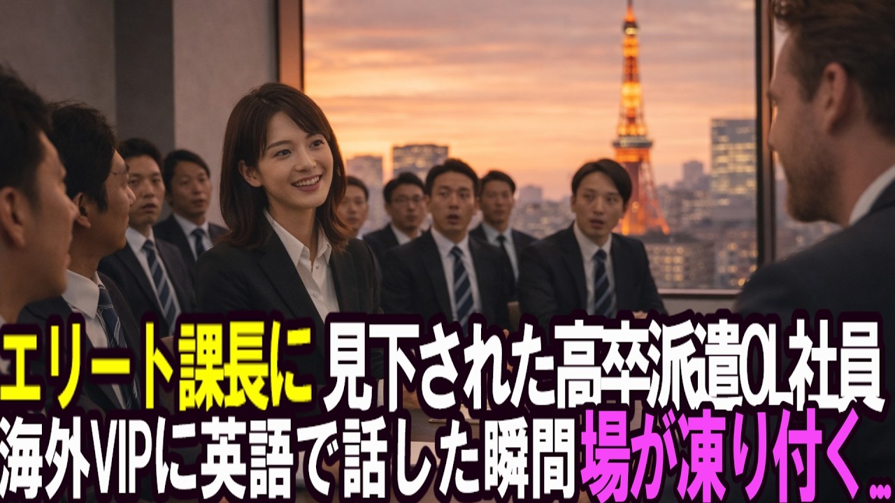 エリート課長に見下された高卒の派遣OL。海外VIPに流暢な英語を話した瞬間、会議の場が凍る...