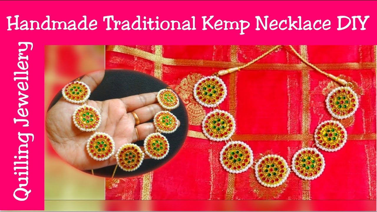 How to make a Traditional Kemp Necklace at home using Quilling paper|Quilling Jewellery|DIY