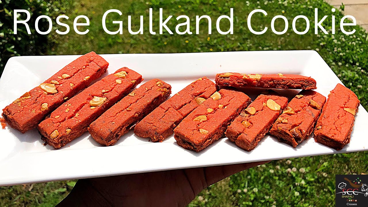 Rose Gulkand finger cookie | eggless cookies | finger cookies | homemade cookies | healthy cookies
