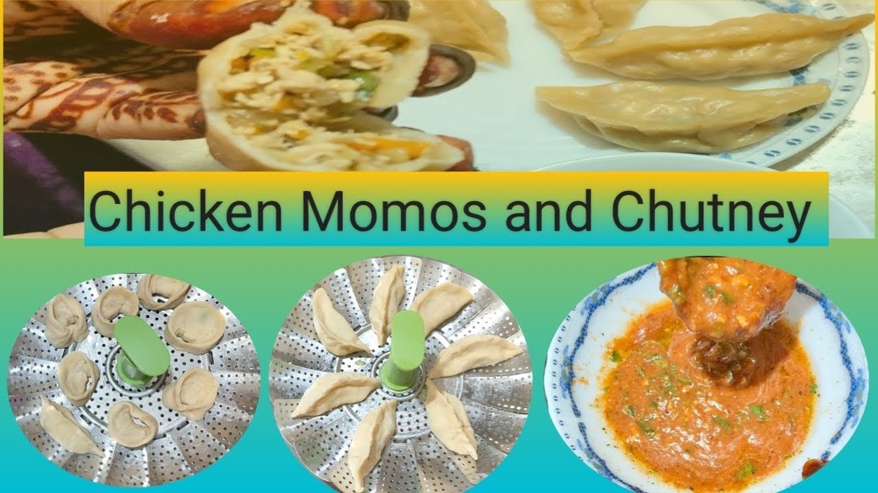 Juicy ChickenMomos with spicy red chutney # chickenmomos#trending#chicken