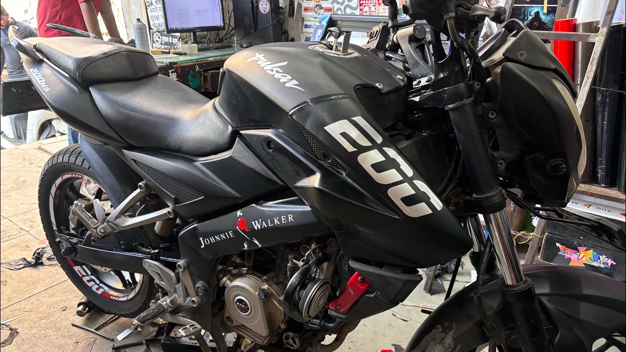 Pulsar Ns 200 Modifications | pulsar Ns wrapping Matt black | low price modified 😜
