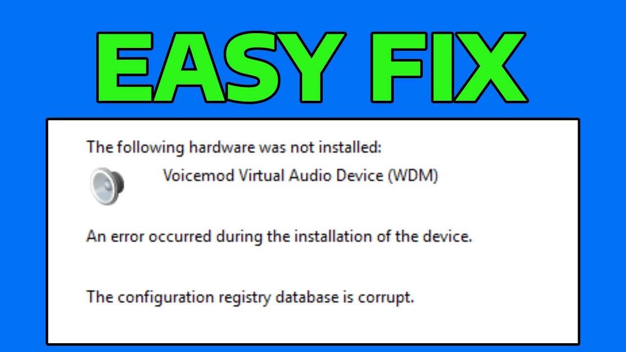 How To Fix The Configuration Registry Database is Corrupt