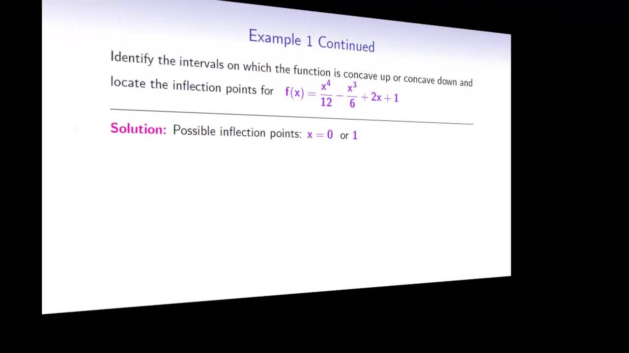 Concavity and Inflection Points