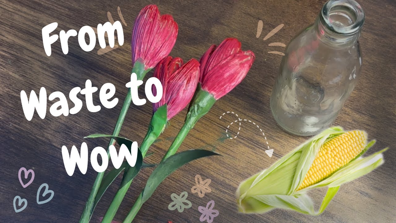 Corn Husk Flower Without Hot Glue!✨🌸 #cornhusk #diy #craft #love #easy #budget #simple #yt #sub 