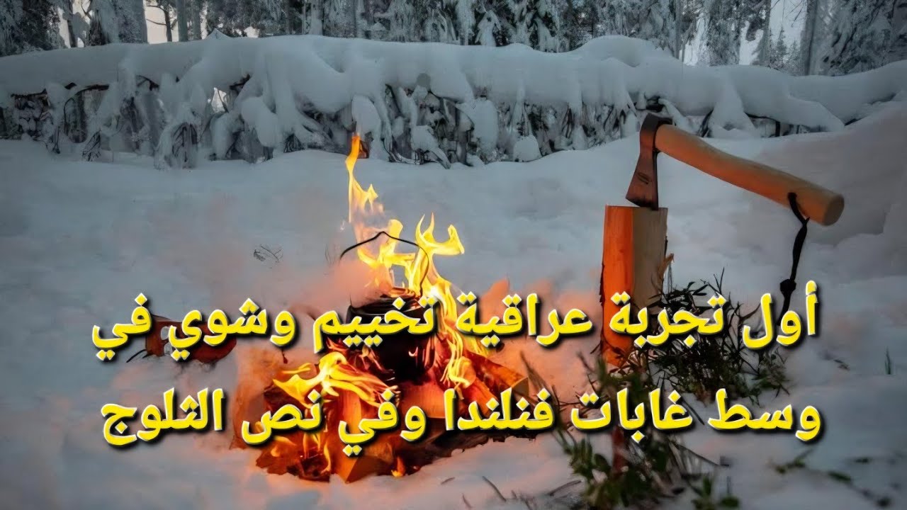 أول تجربة عراقية تخييم وشوي في نص غابات فنلندا وفي نص الثلوج!