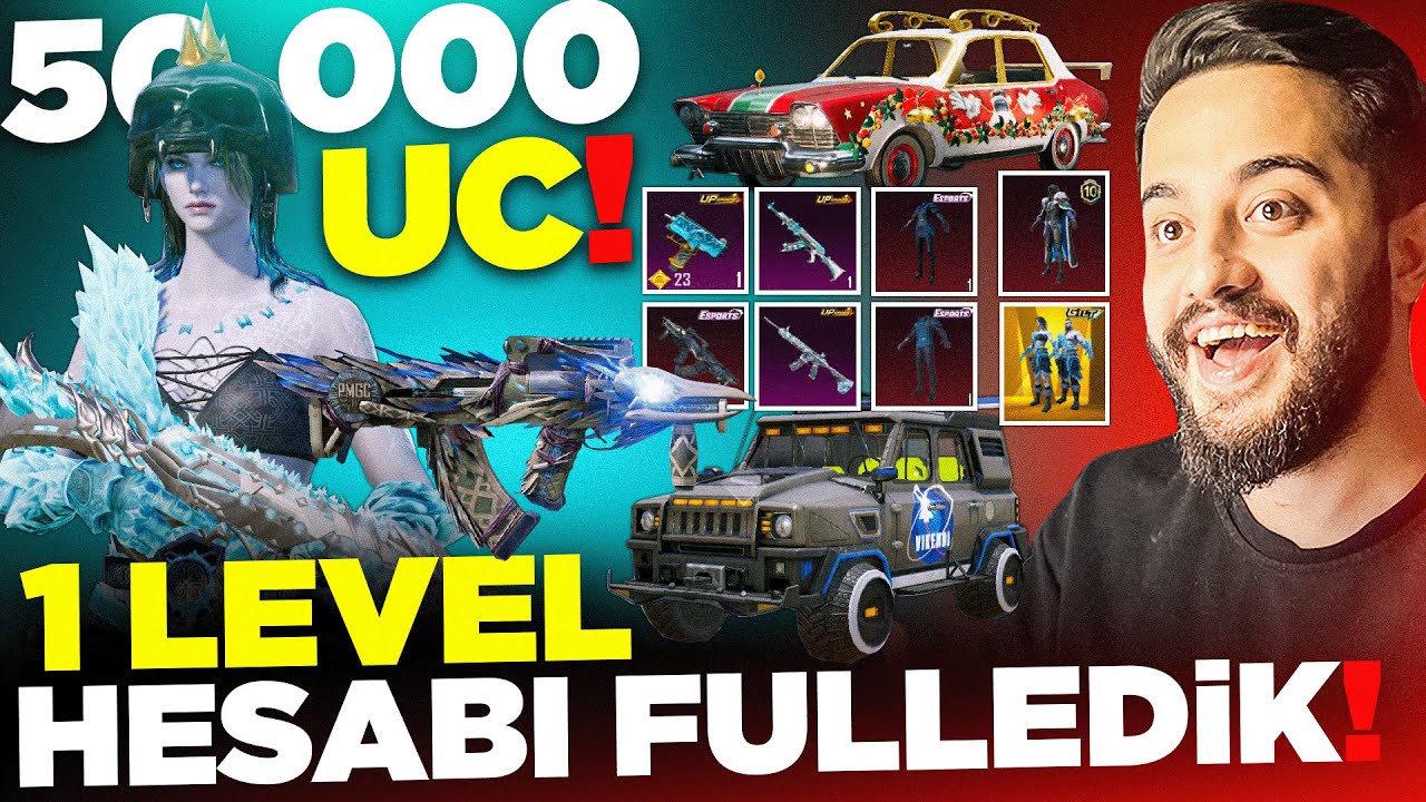SIFIR DESTANSILI HESABA 50.000 UC YÜKLEYİP FULLEDİK! AŞIRI ŞANSLI! PUBG Mobile