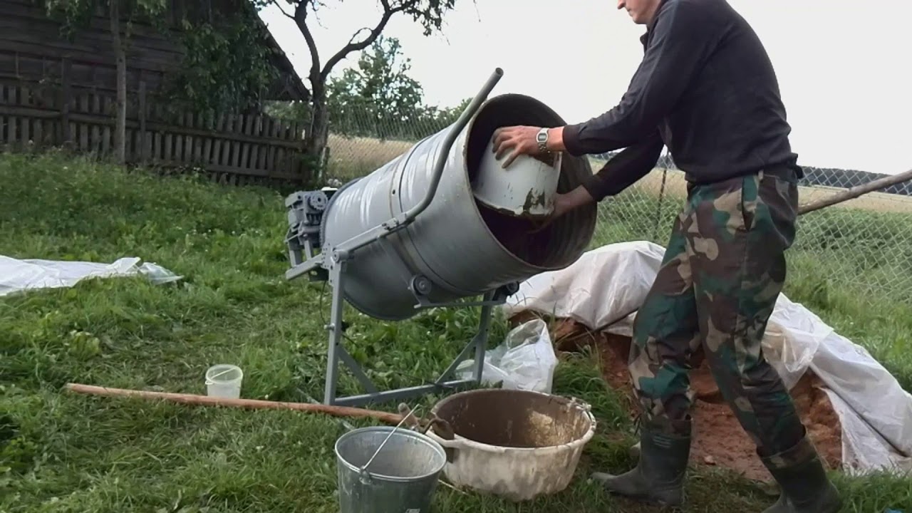 Бетономешалка из 200 литровой бочки самодельная