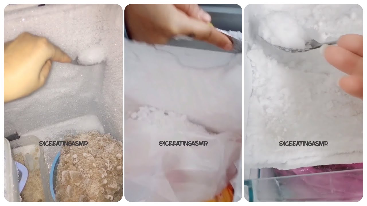 [ASMR] ICE SCRAPING & FREEZER FROST ICE EATING VIDEOS 31 🤍❄️