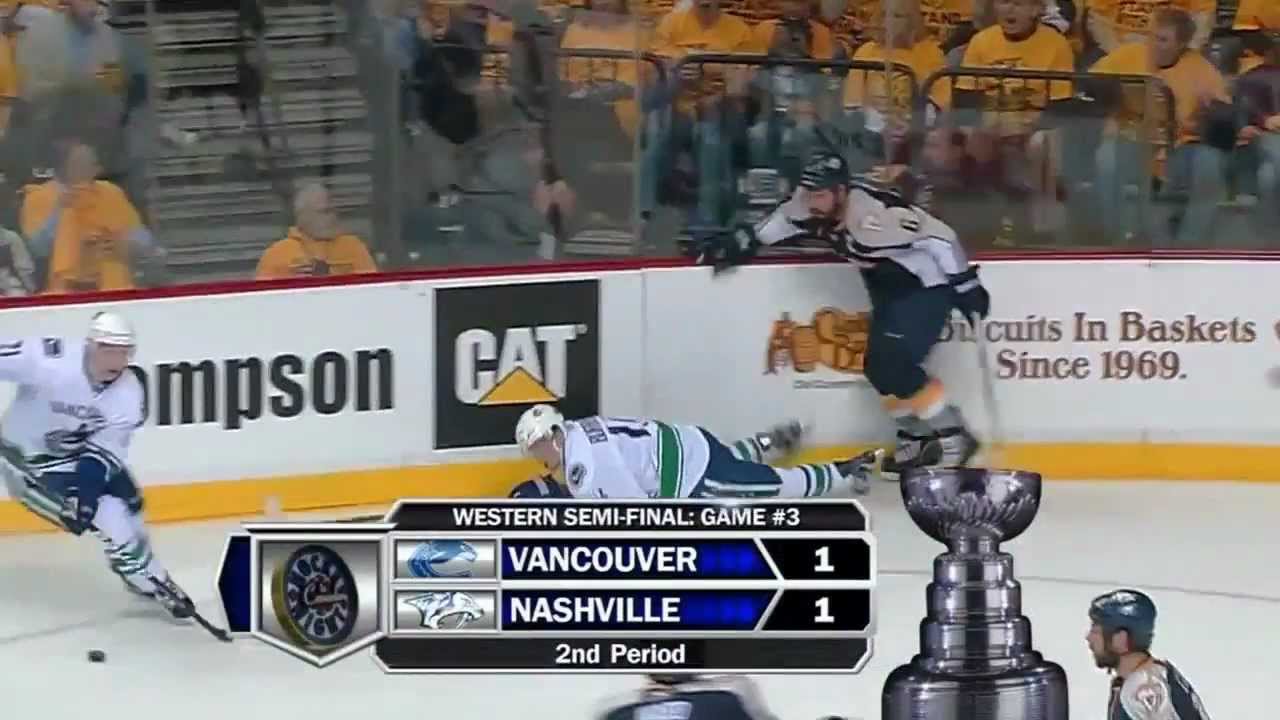 Shea Weber nails Alexandre Burrows